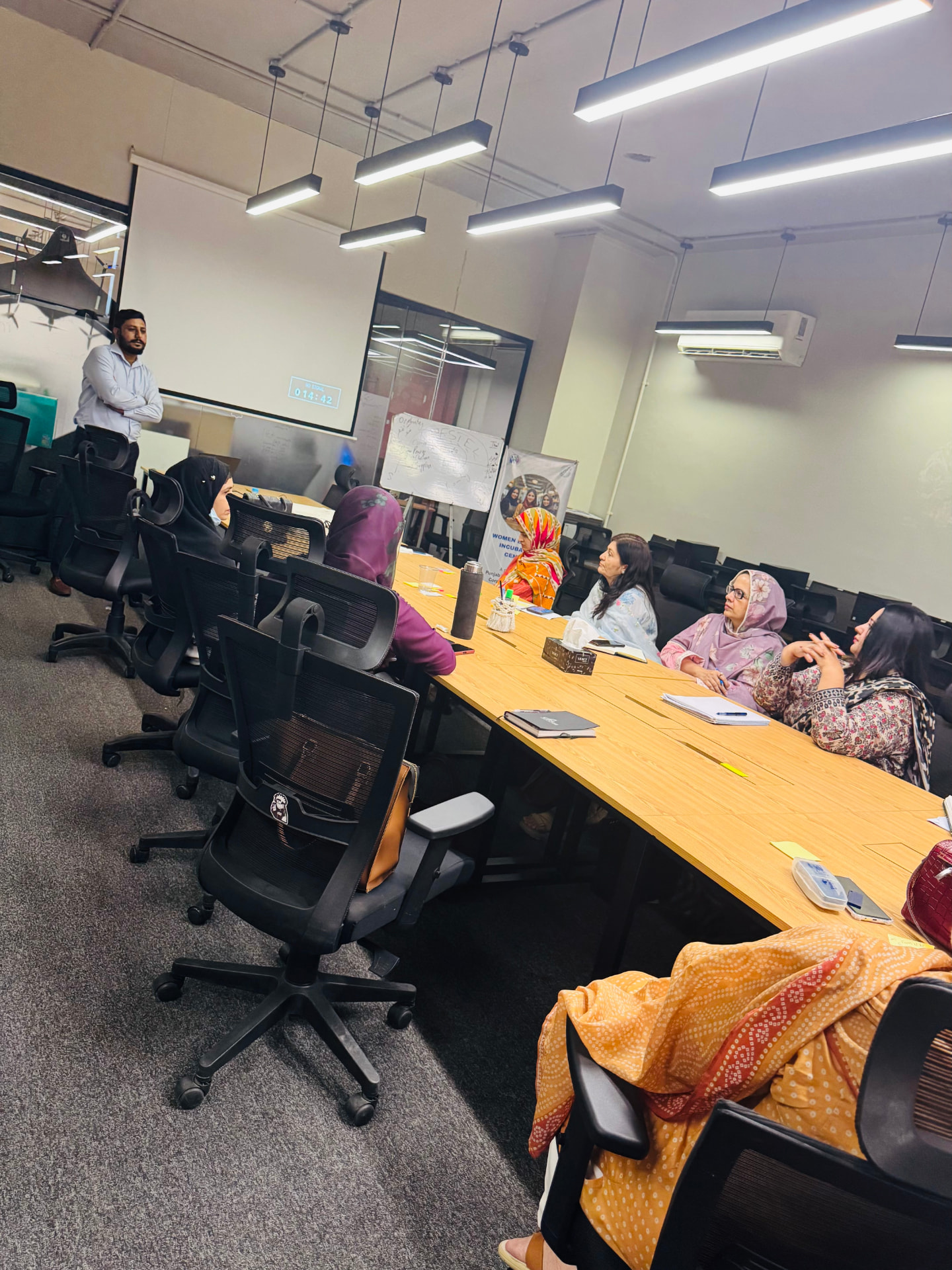 Students in a DST training room